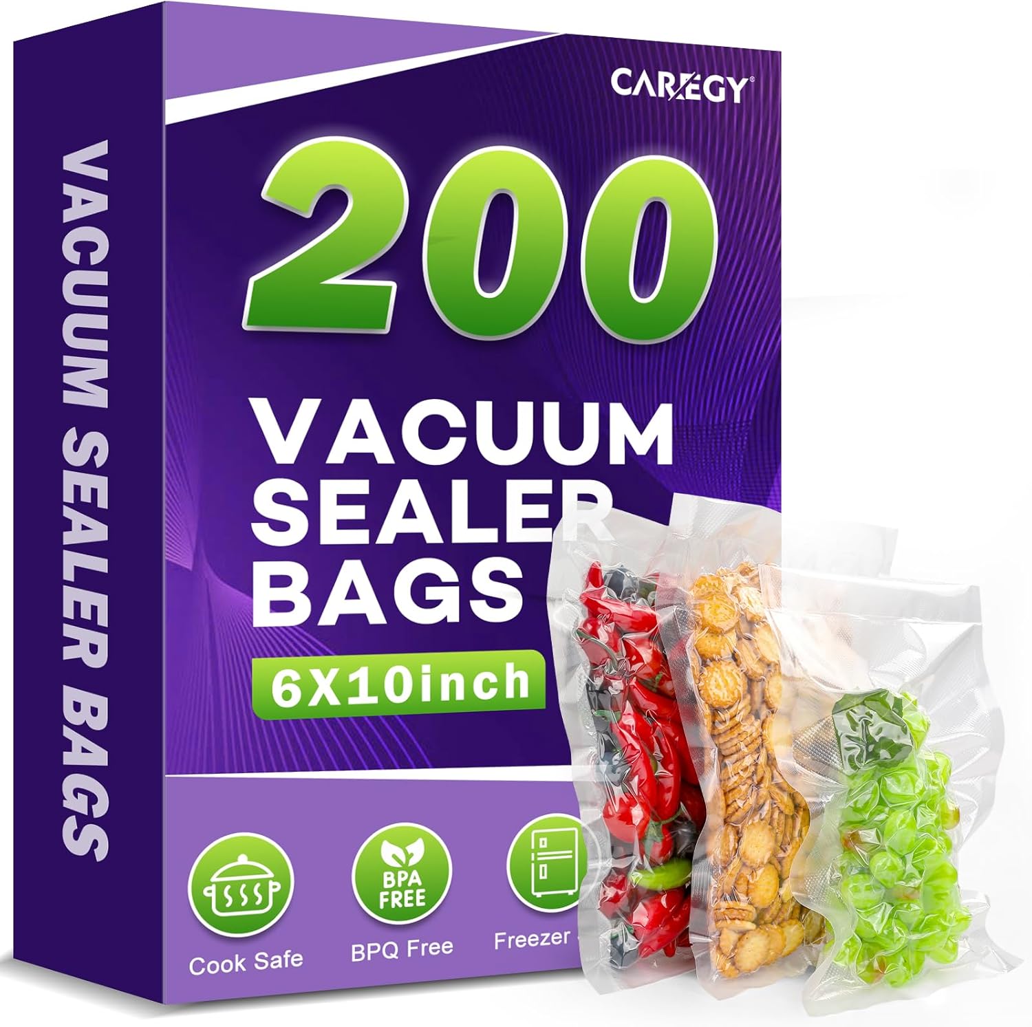 Meal Prep Vacuum Seal - 200 Vacuum Sealer Bags 6x10in BPA