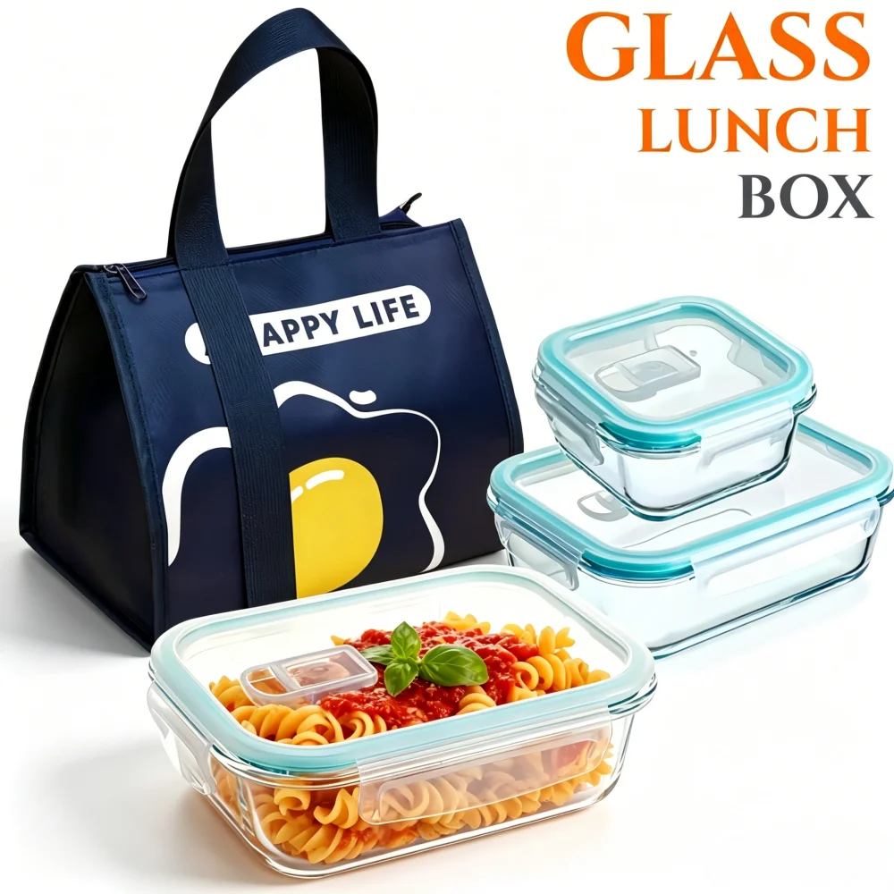 BPA-Free Glass Lunch Box Recta - مراجعة Meal Prep Rezepte وسعره