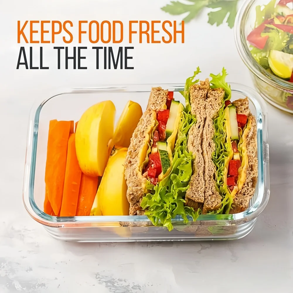 BPA-Free Glass Lunch Box Recta - مراجعة Meal Prep Rezepte وسعره