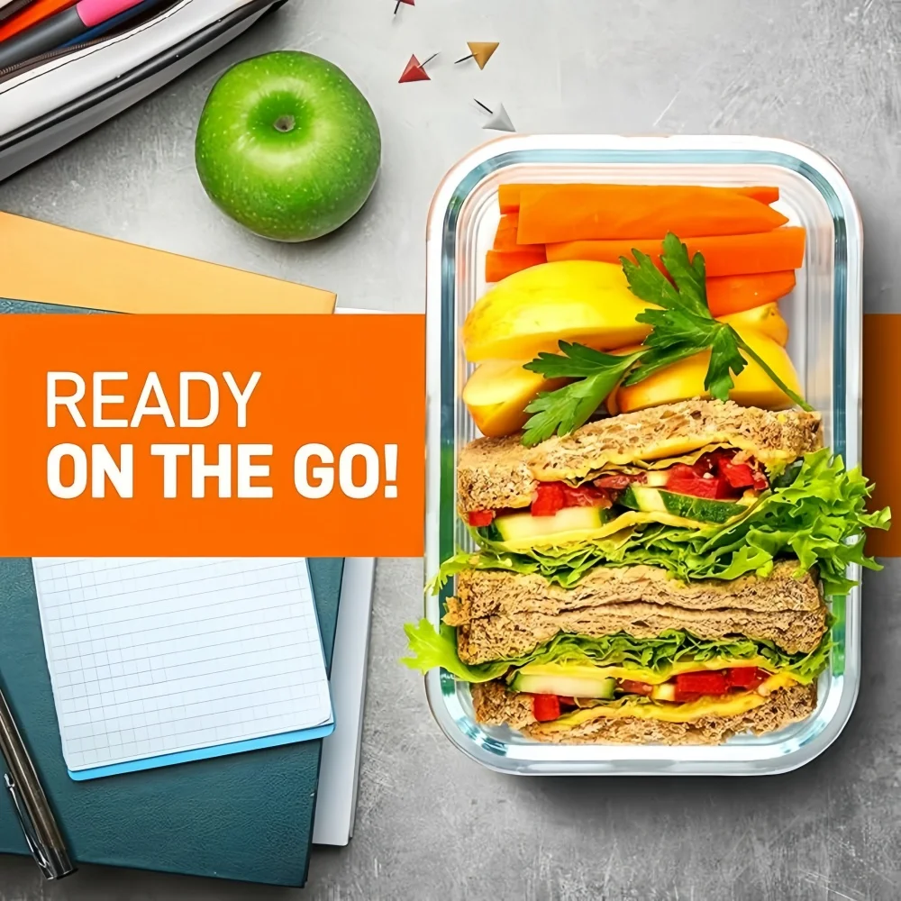 BPA-Free Glass Lunch Box Recta - مراجعة Meal Prep Rezepte وسعره