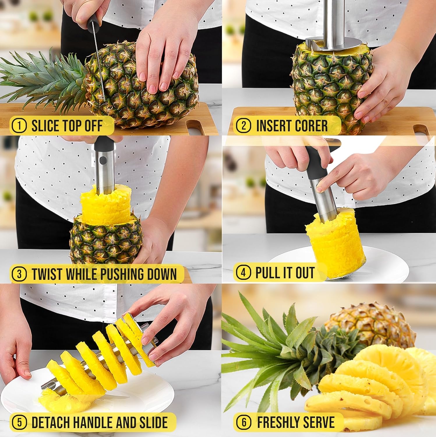 Stainless Steel Pineapple Core - مراجعة Pineapple Corer Slicer وسعره